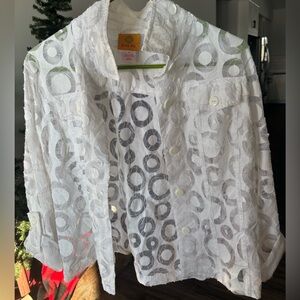 Ruby Rd. White Sheer Blouse